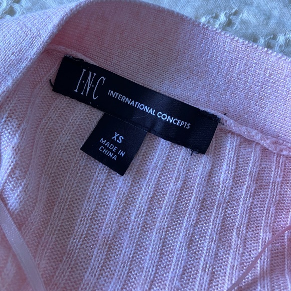 INC Pink Light Weight Open Front Long Sleeve Duster Style Cardigan Size XS - Picture 9 of 10